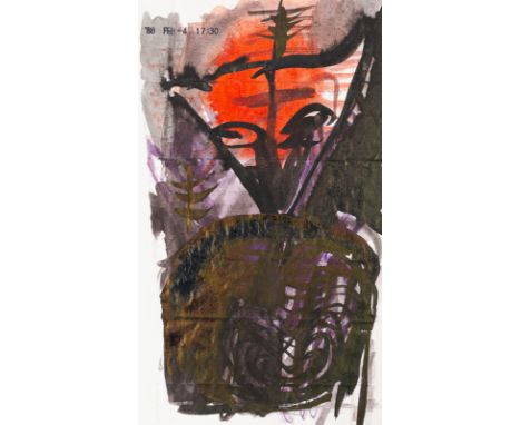 Dahn, WalterSt. Tönis, geboren 195422 x 12,5 cm, R.Ohne Titel, 1988. Tusche und Aquarell auf Papier. Datiert.Sammlung Jürgen 