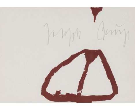 Beuys, JosephKleve, 1921 -  Düsseldorf, 198510 x 14,5 cm, R."Zeichen aus den Braunraum", 1984. Serigraphie in Braun auf Karto