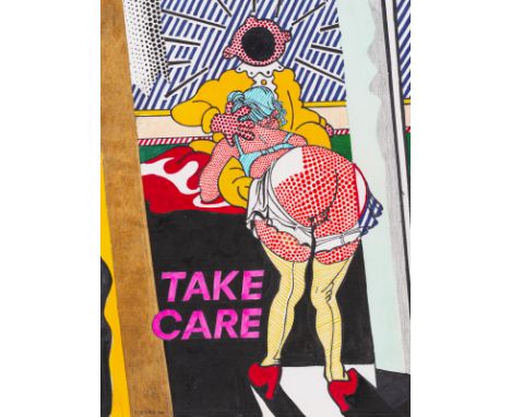 Fischer, SteffenDohna, 195439 x 29 cm, R."Take care", 1998. Mischtechnik auf Papier. In Faserstift unten links signiert und d