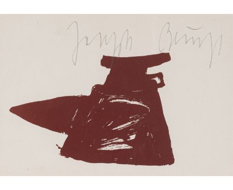 Beuys, JosephKleve, 1921 -  Düsseldorf, 198510 x 14,5 cm, R."Zeichen aus den Braunraum", 1984. Serigraphie in Braun auf Karto
