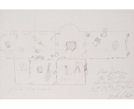 Uecker, GüntherWendorf/Mecklenburg, 193052 x 77 cm, R."Zum Schweigen der Schrift oder die Sprachlosigkeit in der Villa Merkel