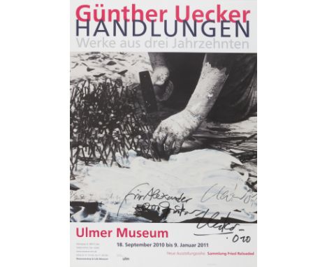 Uecker, GüntherWendorf/Mecklenburg, 193084 x 59,5 cm, o. R."Günther Uecker - Handlungen", 2010. Farboffset auf Papier.  Ausst