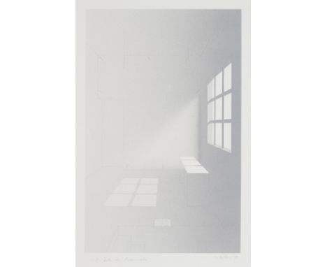 Willikens, BenLeipzig, geboren 193944,5 x 28 cm, R."Die Zelle des Savonarola", 1989. Spritztechnik und Bleistift auf Bütten. 