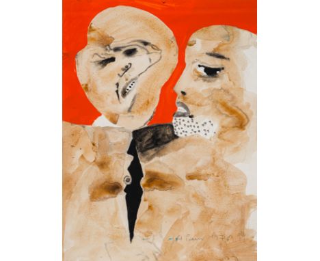 Prem, HeimradRoding/Oberpfalz, 1934 - München, 197867 x 50 cmZwei Figuren, 1976. Aquarell und Tempera auf Papier. In Bleistif