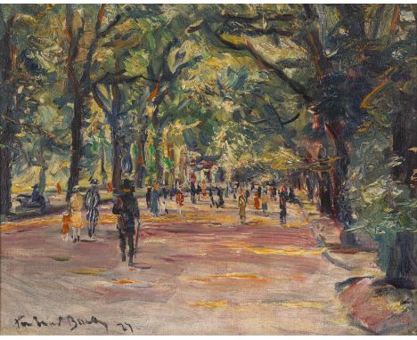 Barth, FerdinandStuttgart, 1902 - Lautertal, 197950 x 62 cm, R."Anlagenweg", 1927. Öl auf Leinwand. In Öl unten links signier