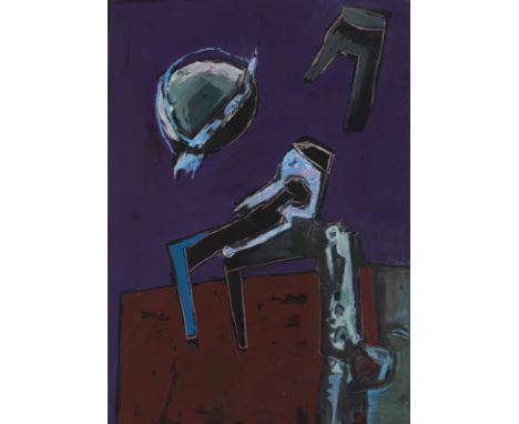 Siber, WilliEberhardzell, geboren 194968 x 47,5 cm, R.Ohne Titel, 1988. Öl und Bleistift auf Karton. In Bleistift mittig rech