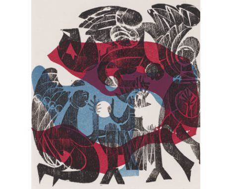 Grieshaber, HAPRot an der Rot, 1909 - Reutlingen, 198117,7 x 18 cm, R."Jahresring", 1964. Gouache auf festem Papier. Unikat, 