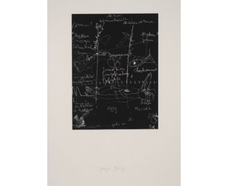 Beuys, JosephKleve, 1921 -  Düsseldorf, 1985Blattgröße: 86 x 60 cm; 37 x 27 cm, R."Tafel II", 1980. Offsetlithografie auf Kar