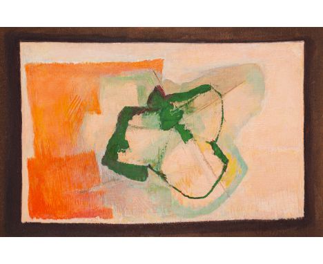 Meistermann, GeorgSolingen, 1911 - Karlsruhe, 199065 x 100 cm, R."Rot vielfältig (Blatt grün-zinnober)", 1983. Öl auf Leinwan