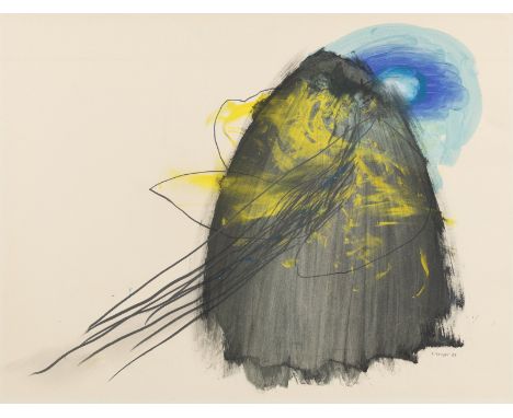 Solakov, NedkoTscherwen, 195750 x 65 cm, o. R.Ohne Titel, 1989. Mischtechnik auf Papier. In Bleistift unten rechts signiert u