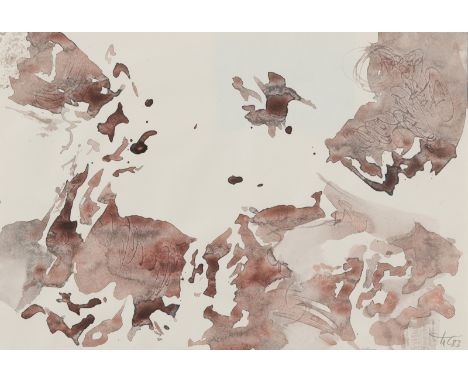 Trier, HannDüsseldorf, 1915 - Castiglione della Pescaia, 199916 x 23,5 cm, o. R.Ohne Titel, 1983. Aquarell über Bleistift auf