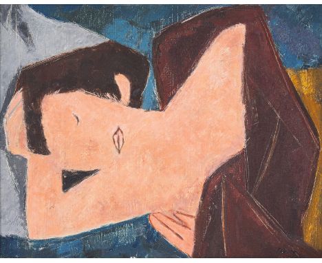 Fauser, ArthurKollnau/Baden, 1911 - Frankfurt/M., 199056 x 70 cm, R."Schlafende", 1954. Öl auf Leinwand. In Öl unten rechts s