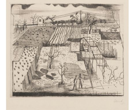 UnbekanntBlattgröße: 38,5 x 48 cm, o. R.Garten. Radierung auf Bütten. In Bleistift unten rechts signiert.Privatsammlung, Nord