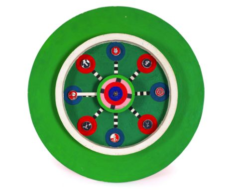 Persico, MarioNeapel, geboren 1930Ø 52,5 cm"Roulette dello zodiaco", 1963. Öl auf Holz, Relief. In Öl mittig signiert und dat