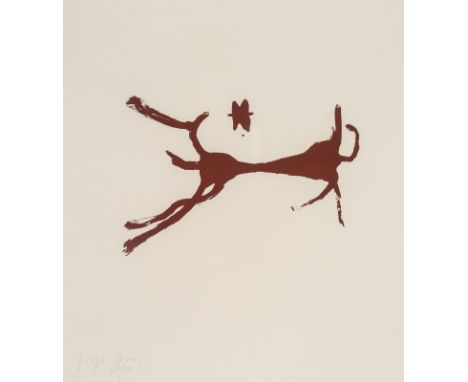 Beuys, JosephKleve, 1921 -  Düsseldorf, 198590 x 62,5 cm, R."Der Schamane", 1984. Serigraphie in Braun auf Karton. In Bleisti