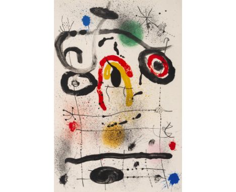 Miró, JoanBarcelona, 1893 - Palma de Mallorca, 198359,5 x 40 cm, R."Personnage au-dessus l'horizon", 1965. Farblithografie au