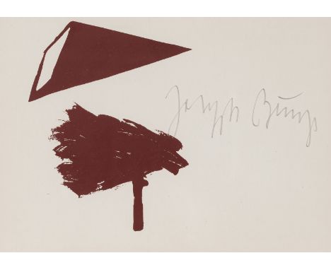 Beuys, JosephKleve, 1921 -  Düsseldorf, 198510 x 14,5 cm, R."Zeichen aus den Braunraum", 1984. Serigraphie in Braun auf Karto