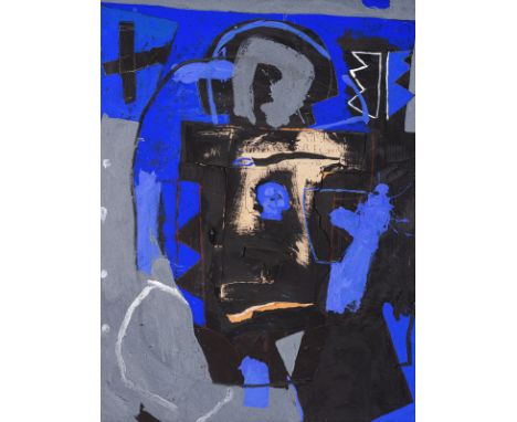 Hiltner, GregorNürnberg, 1950100 x 75 cm, R."Das kleine Boot", 1991. Mischtechnik auf Karton, auf Hartfaserplatte aufgelegt. 