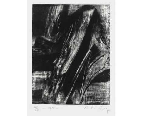 Götz, Karl OttoAachen, 1914 - Wolfenacker, 2017Blattgröße: 35 x 25 cm, o. R.6 Bl.: Ohne Titel, 1985. Lithografie auf Bütten. 