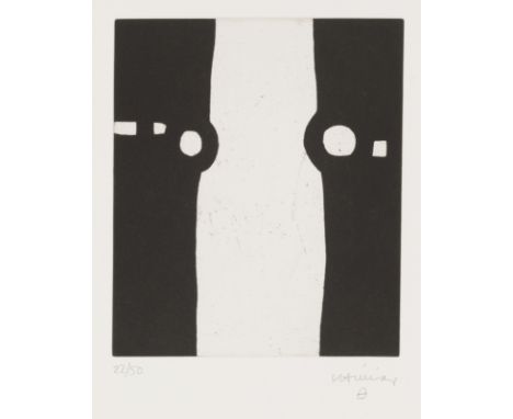 Chillida, EdouardoSan Sebastián, 1924 - 2002Blattgröße: 50 x 65 cm; 20 x 17,2 cm, o. R."Homenaje a Balenciaga I", 1987. Radie