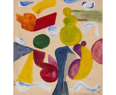 Kerkovius, IdaRiga, 1879 - Stuttgart, 197027 x 25,5 cm, R.Formen, 1940. Öl auf leichtem Karton, auf Karton aufgelegt. In Blei