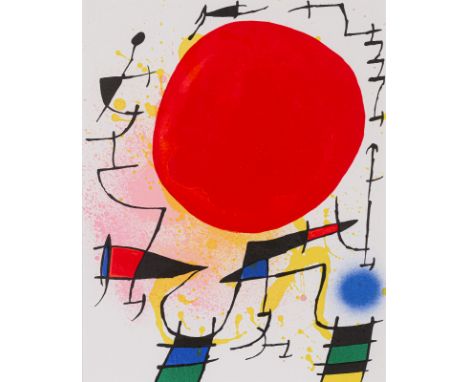 Miró, JoanBarcelona, 1893 - Palma de Mallorca, 198331,5 x 24 cm, R.Ohne Titel 1972. Farblithografie auf Bütten aus der Folge 