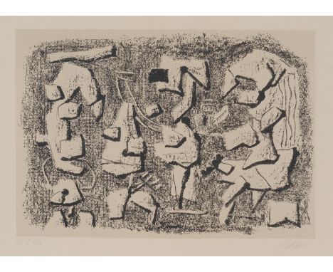 Baumeister, WilliStuttgart, 1889 - 1955Blattgröße: 29 x 37 cm, R."Volk", 1946. Lithografie auf Papier aus der Folge "Salome u