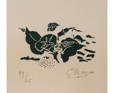 Braque, GeorgesArgenteuil, 1881 - Paris, 1963Blattgröße: 37,5 x 28 cm, R.Ohne Titel, 1963. Farblithografie auf Bütten aus der