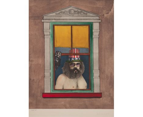 Lindner, RichardHamburg, 1901 - New York, 1978Blattgröße: 67 x 49,5 cm; 60,5 x 49,5 cm, o. R.The poet, 1968. Farblithografie 