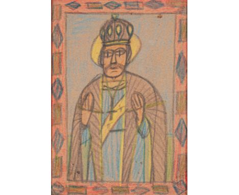 Nikifor d. i. Epifaniusz DrowniakKrynica-Zdrój, 1895 - Folusz, 196815 x 10 cm, R.Darstellung eines Bischofs. Farbstift auf Pa