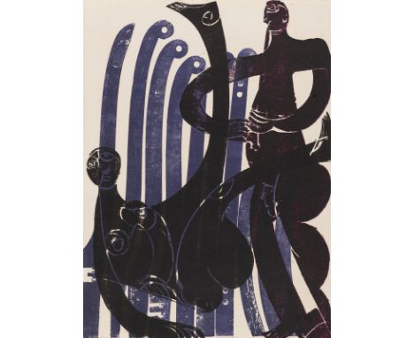 Grieshaber, HAPRot an der Rot, 1909 - Reutlingen, 1981Blattgröße: 67 x 52 cm, o. R."Kuba", 1969. Farbholzschnitt auf Japanpap