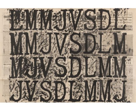 Mihaltianu, DanBukarest, 195459 x 64 cm, o. R.Ohne Titel, 1989. Tusche auf gefaltetem Zeitungspapier. In Bleistift unten rech