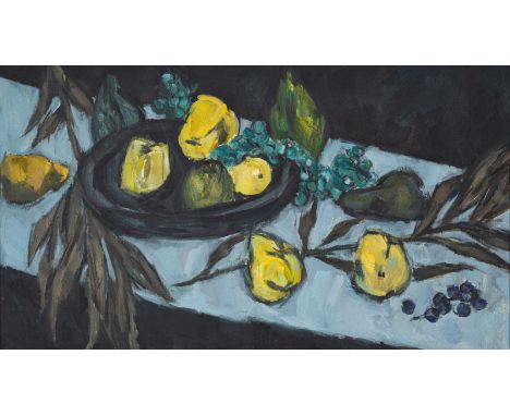 Fauser, ArthurKollnau/Baden, 1911 - Frankfurt/M., 199051 x 86 cm, R."Früchte und Farne". Öl auf Leinwand. In Öl rückseitig au
