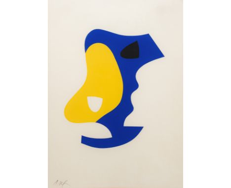 Arp, Hans (Jean)Straßburg, 1886 - Basel, 196659,5 x 42 cm, R.Ohne Titel, 1963. Farbserigraphie auf Bütten aus der Folge "Zeic