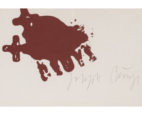 Beuys, JosephKleve, 1921 -  Düsseldorf, 198510 x 14,5 cm, R."Zeichen aus den Braunraum", 1984. Serigraphie in Braun auf Karto