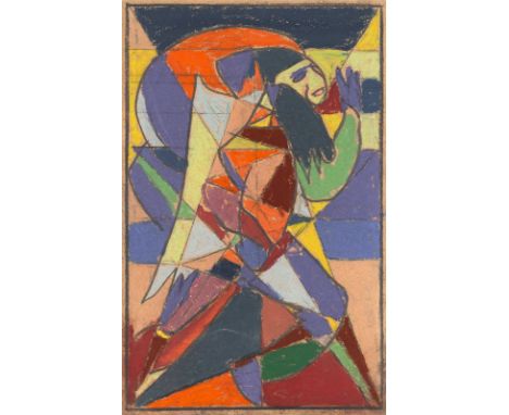 Hölzel, AdolfOlmütz, 1853 - Stuttgart, 193425 x 16 cm, R.Komposition mit Figur. Pastell auf festem Papier.Kunsthaus Schaller,