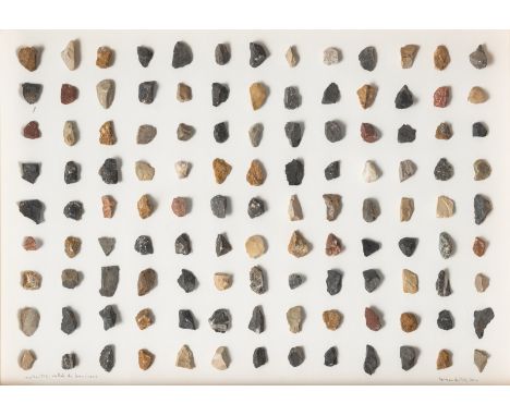 Vries, Herman deAlkmaar, geboren 193124 x 34 cm, R.Ohne Titel, 2010. Steincollage auf Karton. In Bleistift unten rechts signi