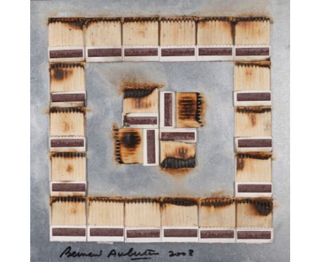 Aubertin, BernardFontenay aux Roses, 1934 - Reutlingen, 201530 x 30 cm, R.Soggetto Astratto, 2008. Zündholz-Feuer-Objekt auf 