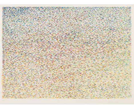 Dorazio, PieroRom, 1927 - Perugia, 2005Blattgröße: 64,5 x 84 cm; 55 x 77,5 cm, o. R.Ohne Titel, 1976. Farblithografie auf Büt