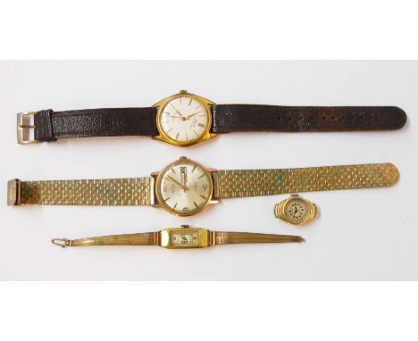 Two vintage gentleman's wristwatches comprising Oris and Birka De Luxe - sold with two vintage lady's gold plated cased wrist