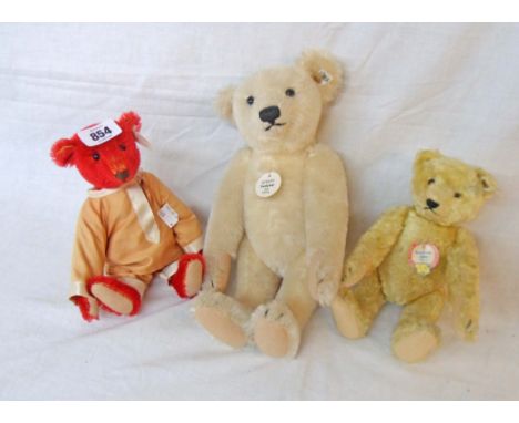 Three modern Steiff Teddy bears - one with growl