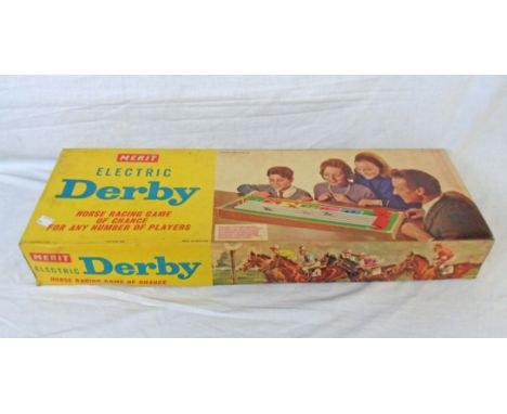 A vintage boxed Merit electric derby horse racing game