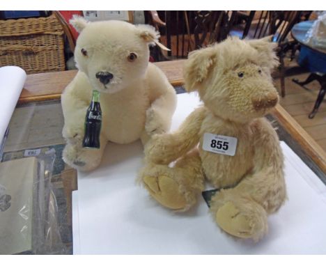 A Steiff Coca-Cola polar bear - sold with a Desmond russ Teddy bear