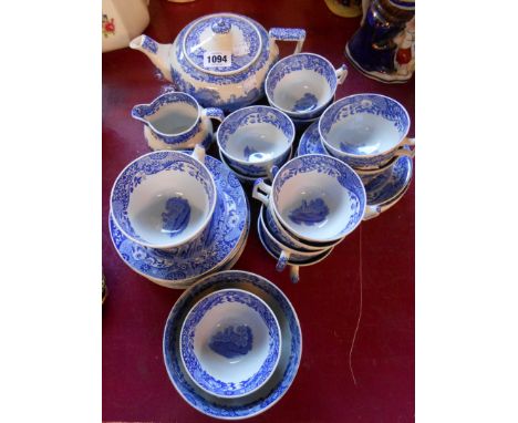 A quantity of Spode Italian blue and white tea ware