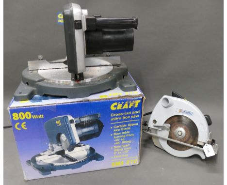 Powercraft EMS210 crosscut &amp; Mitre box saw and Challenge MCS3010 circular saw. 