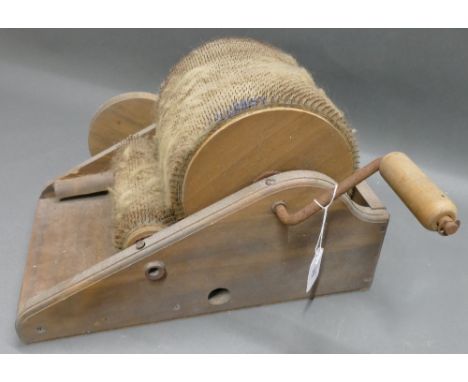 Vintage wool drum carder. 