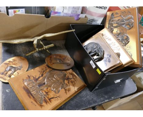 Brass eagle and African copper pictures 