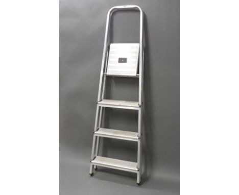 Set of Werner Abru aluminium step ladders. 