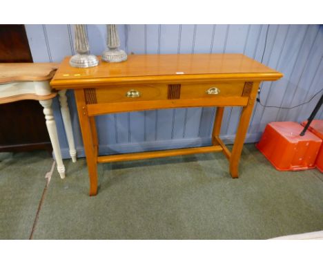 Modern hall/side table with brass cup handles 