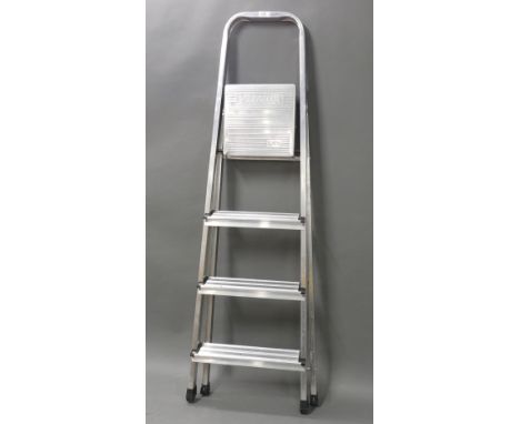 Set of Youngman aluminium step ladders. 
